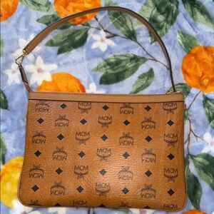 MCM Brown Monogram Women's Or Men’s Clutch/ Crossbody Bag! Excellent condition